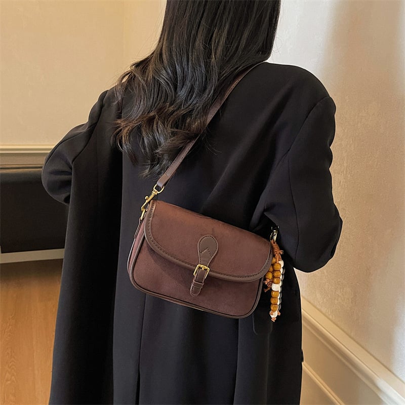 Ženska retro matirana mala torbica, jesen 2025, moderna crossbody kvadratna torba