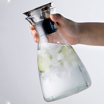 Ceainic din sticlă borosilicat rezistent la temperaturi înalte, cu o capacitate mare, pentru apă rece și ceai.