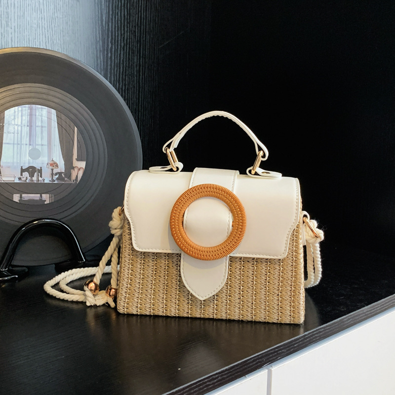 Ženska torba od slame kvadratnog oblika, svježi korejski stil, svakodnevna crossbody torba