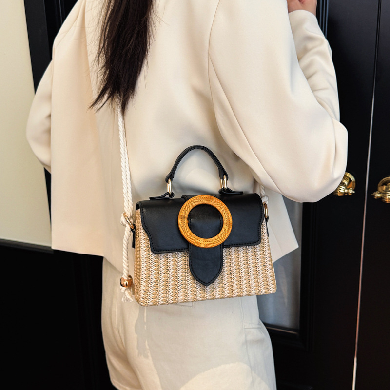 Ženska torba od slame kvadratnog oblika, svježi korejski stil, svakodnevna crossbody torba