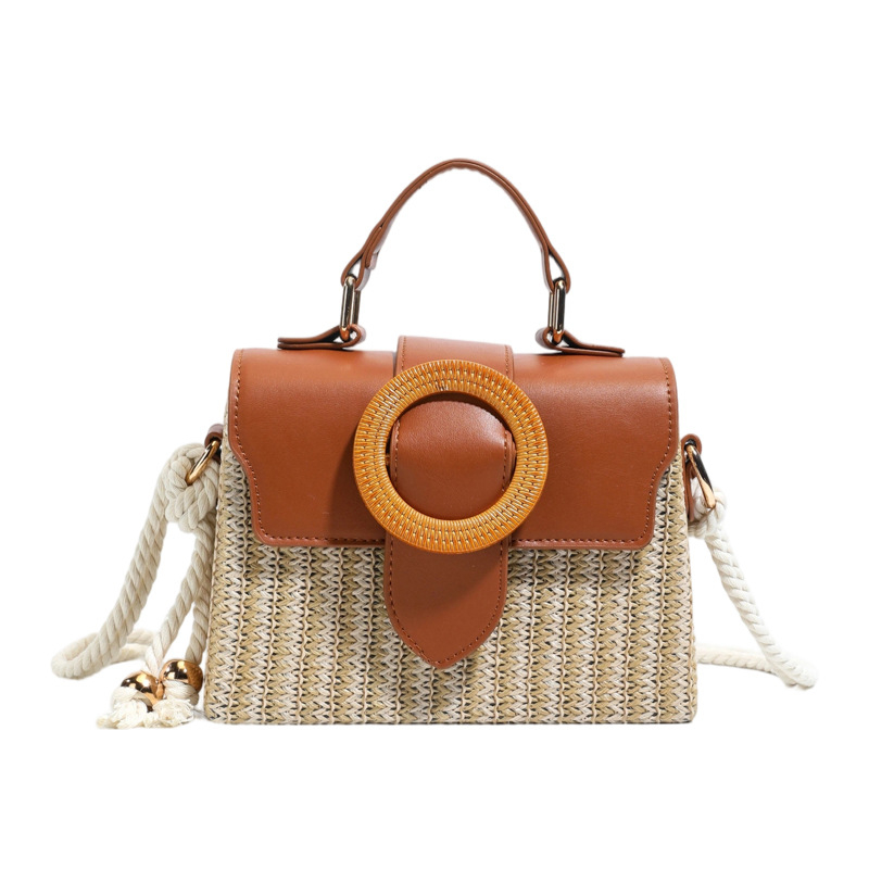 Ženska torba od slame kvadratnog oblika, svježi korejski stil, svakodnevna crossbody torba