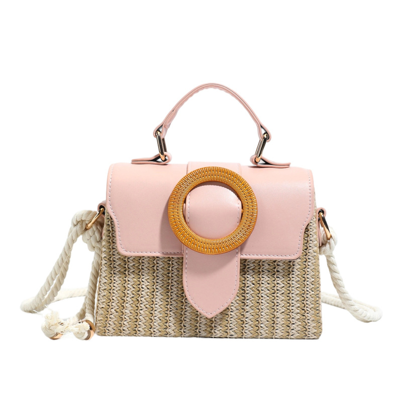 Ženska torba od slame kvadratnog oblika, svježi korejski stil, svakodnevna crossbody torba