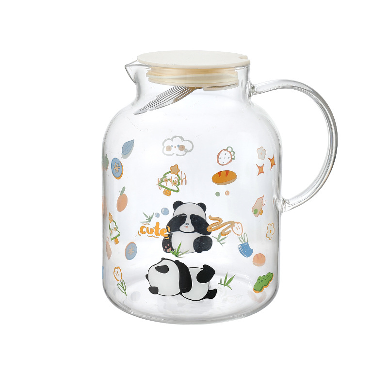 Cană de suc din sticlă borosilicată și set de pahare pentru apă rece, rezistent la temperaturi înalte, cu capacitate mare pentru uz casnic.