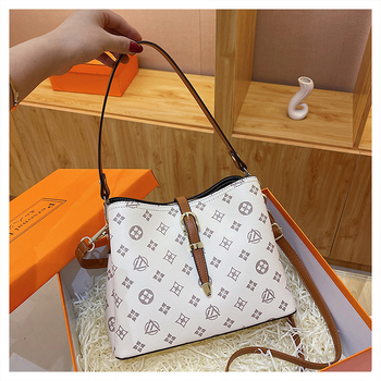 Ženska PU bucket torba, velika kapaciteta, retro stil, srednja veličina, nošenje preko ramena ili crossbody
