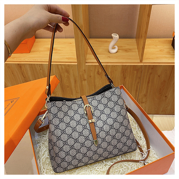 Ženska PU bucket torba, velika kapaciteta, retro stil, srednja veličina, nošenje preko ramena ili crossbody
