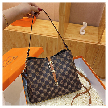 Ženska PU bucket torba, velika kapaciteta, retro stil, srednja veličina, nošenje preko ramena ili crossbody