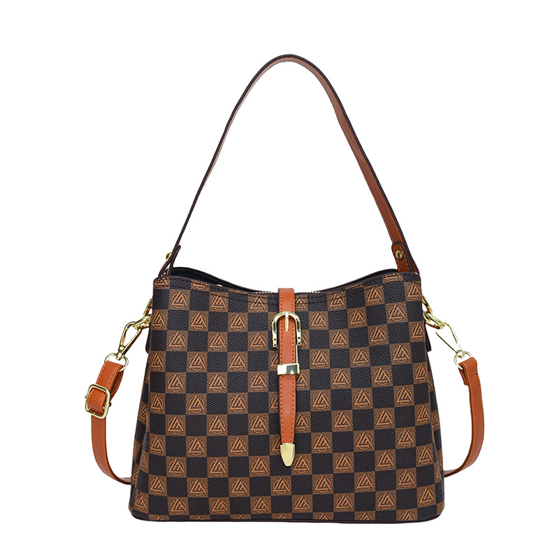 Ženska PU bucket torba, velika kapaciteta, retro stil, srednja veličina, nošenje preko ramena ili crossbody