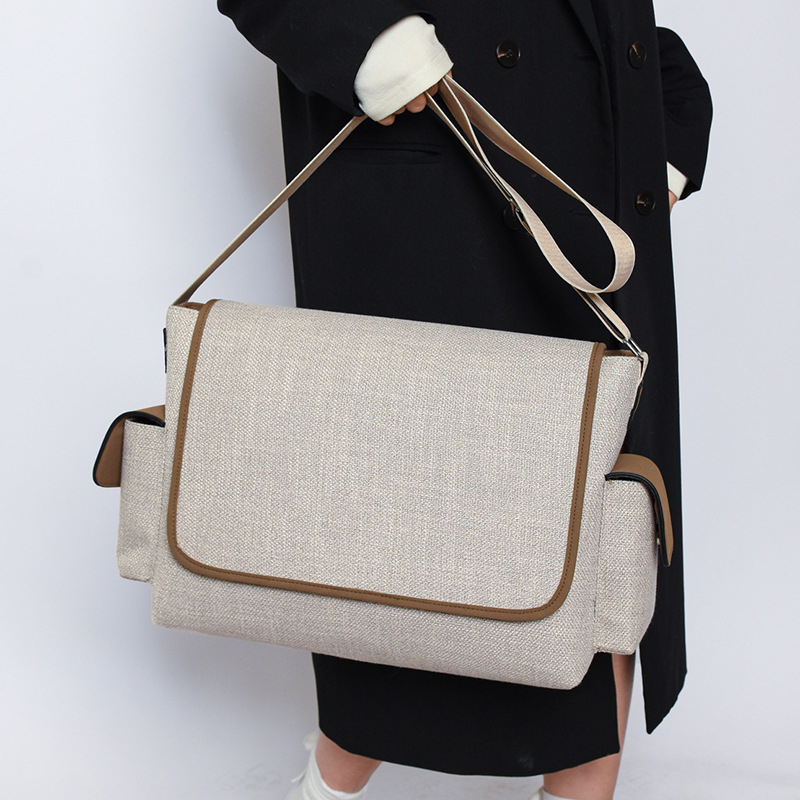 Ženska platnena torba preko ramena, velika kapaciteta, gradski minimalistički stil