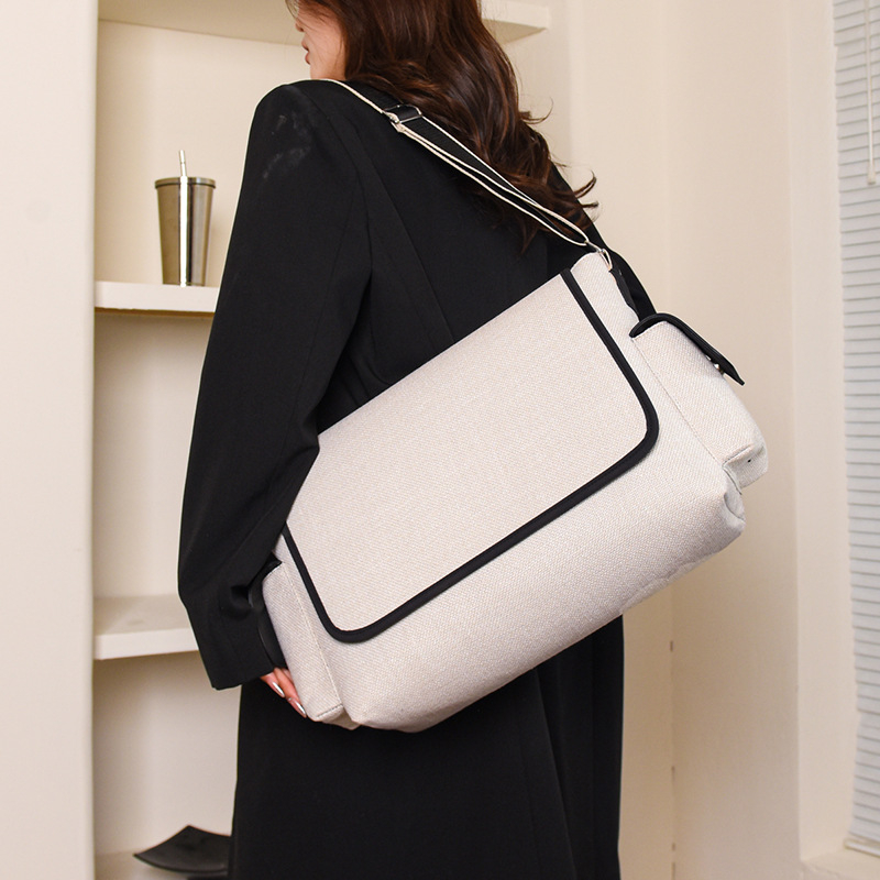 Ženska platnena torba preko ramena, velika kapaciteta, gradski minimalistički stil
