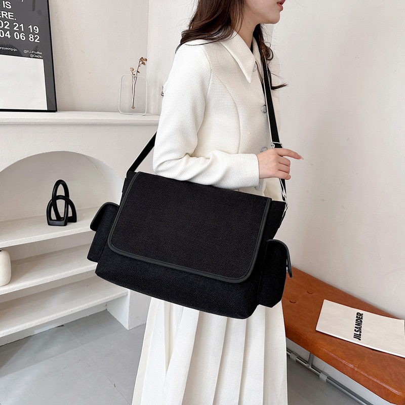 Ženska platnena torba preko ramena, velika kapaciteta, gradski minimalistički stil