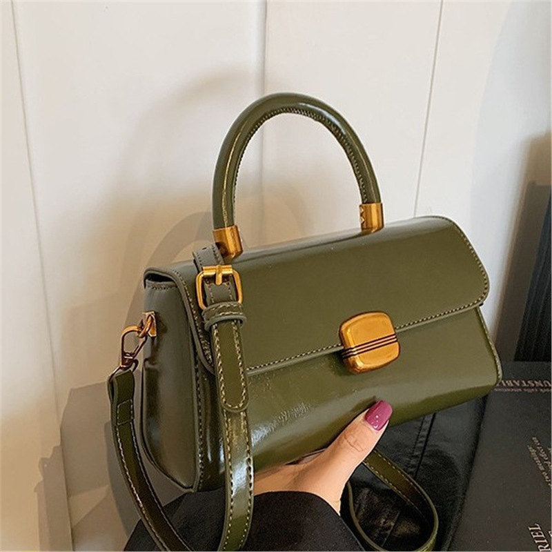 Ženska torbica od kože s uljem voska, premium retro stil, jesen-zima 2024, svestrana crossbody i kompaktna kvadratna torbica