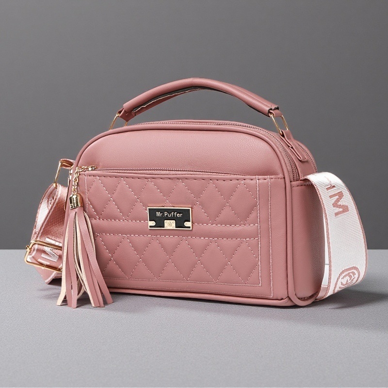 PU kožna crossbody torba, srednje veličine, kvadratnog oblika, zatvarač, unutarnji džepovi, za svakodnevnu upotrebu, jesen 2025