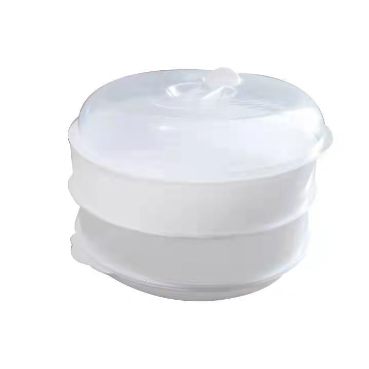 Aburitor pentru cuptorul cu microunde, recipient de abur din material alimentar, robust, cu capac, pentru aburirea chiflelor și gălușelor