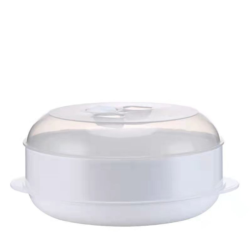 Aburitor pentru cuptorul cu microunde, recipient de abur din material alimentar, robust, cu capac, pentru aburirea chiflelor și gălușelor