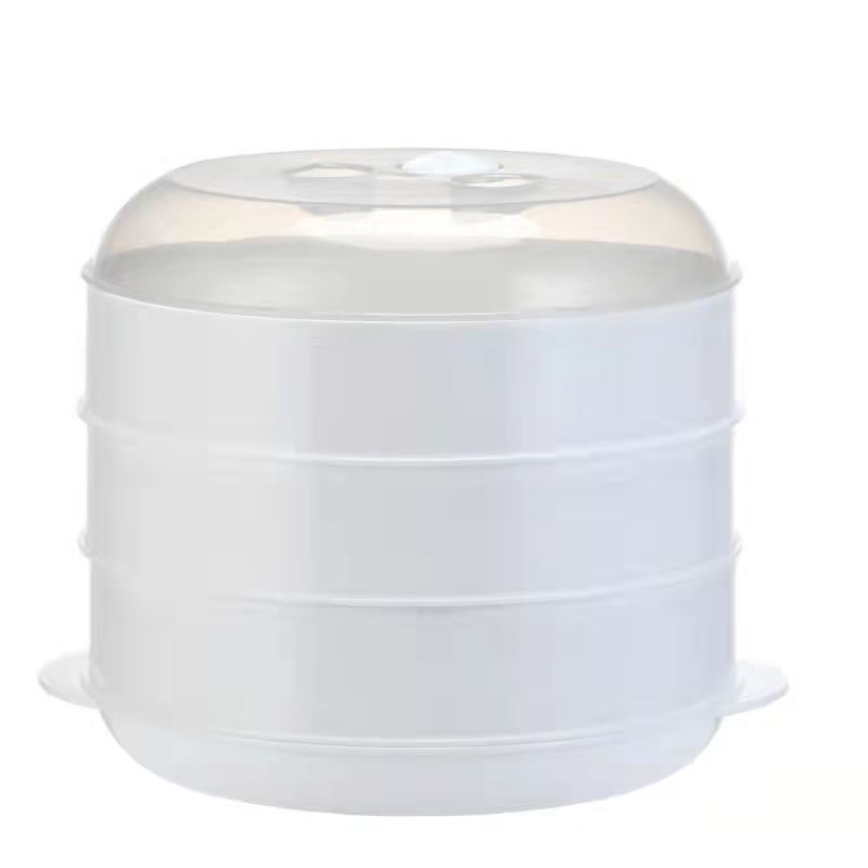 Aburitor pentru cuptorul cu microunde, recipient de abur din material alimentar, robust, cu capac, pentru aburirea chiflelor și gălușelor