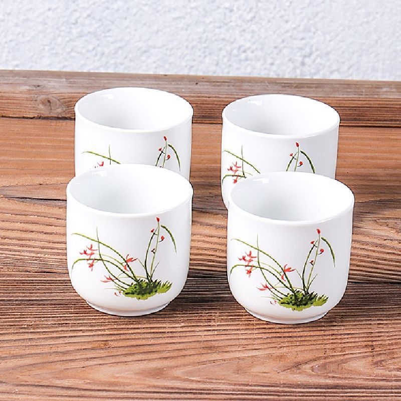 Set de cești din porțelan albastru-alb pentru ceai și vin, ceramică în stil japonez