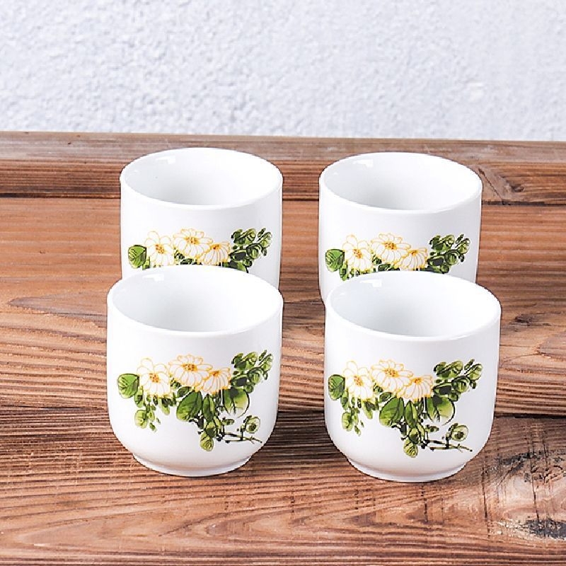 Set de cești din porțelan albastru-alb pentru ceai și vin, ceramică în stil japonez