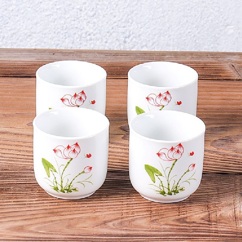Set de cești din porțelan albastru-alb pentru ceai și vin, ceramică în stil japonez