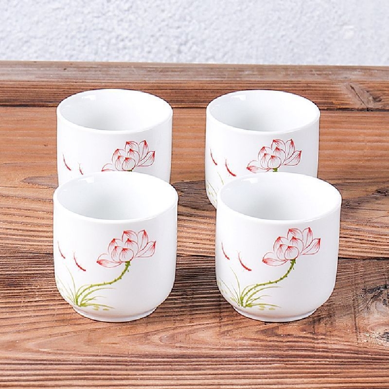 Set de cești din porțelan albastru-alb pentru ceai și vin, ceramică în stil japonez