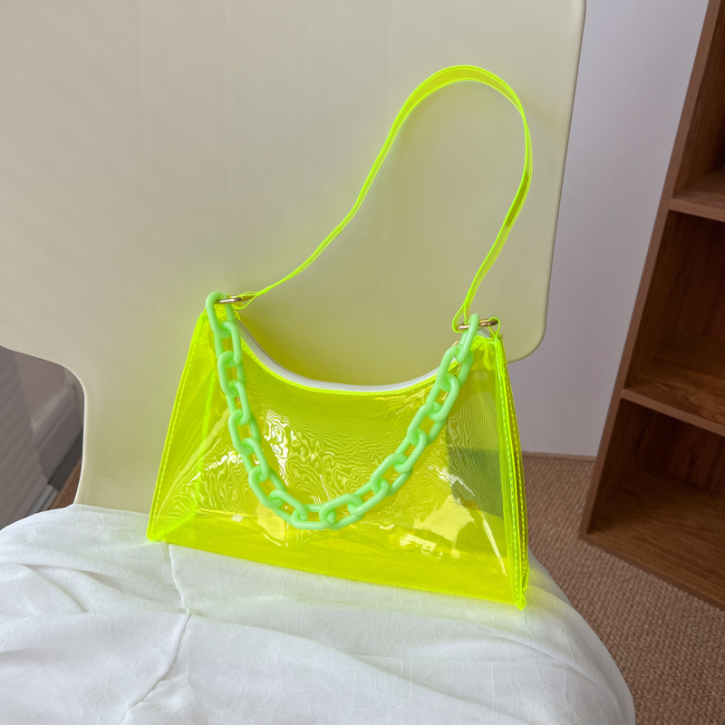 2026 nova modna ženska PVC jelly torba, prozirna jednobojna torba za rame, mala veličina