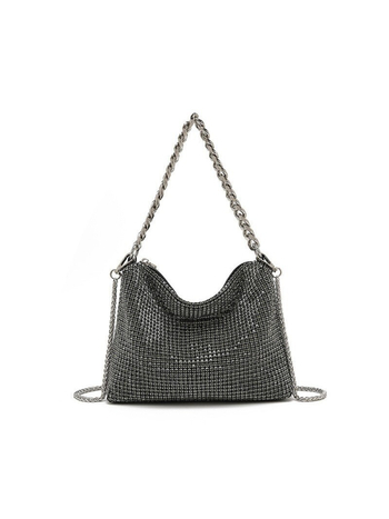 2026 nova metalna lančana torbica s kristalima za žene, elegantna crossbody torba u nišnom stilu