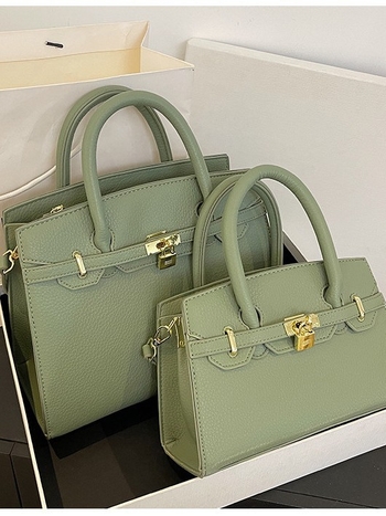 PU Kelly torba s lychee uzorkom i platinskim završetkom, velika zapremina, za rameni ili crossbody, žene