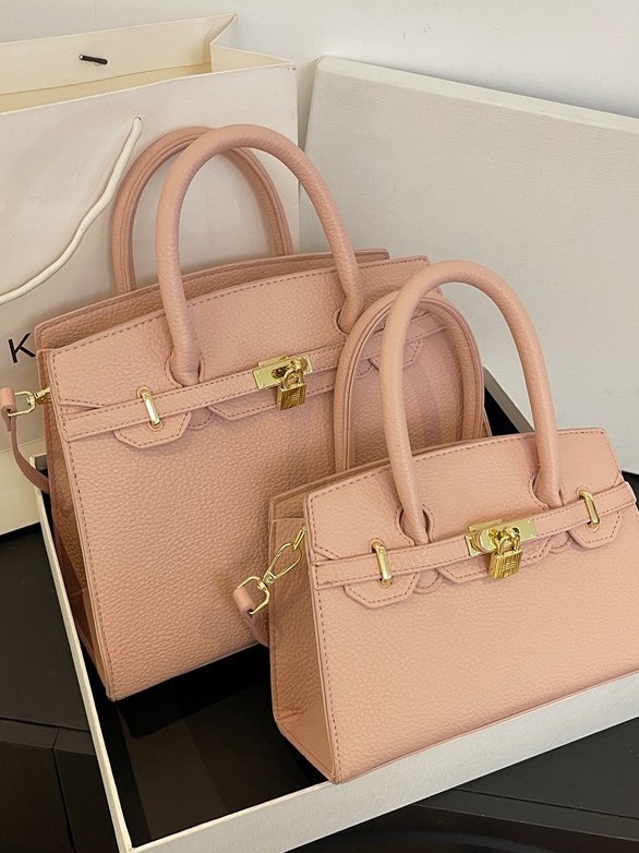 PU Kelly torba s lychee uzorkom i platinskim završetkom, velika zapremina, za rameni ili crossbody, žene
