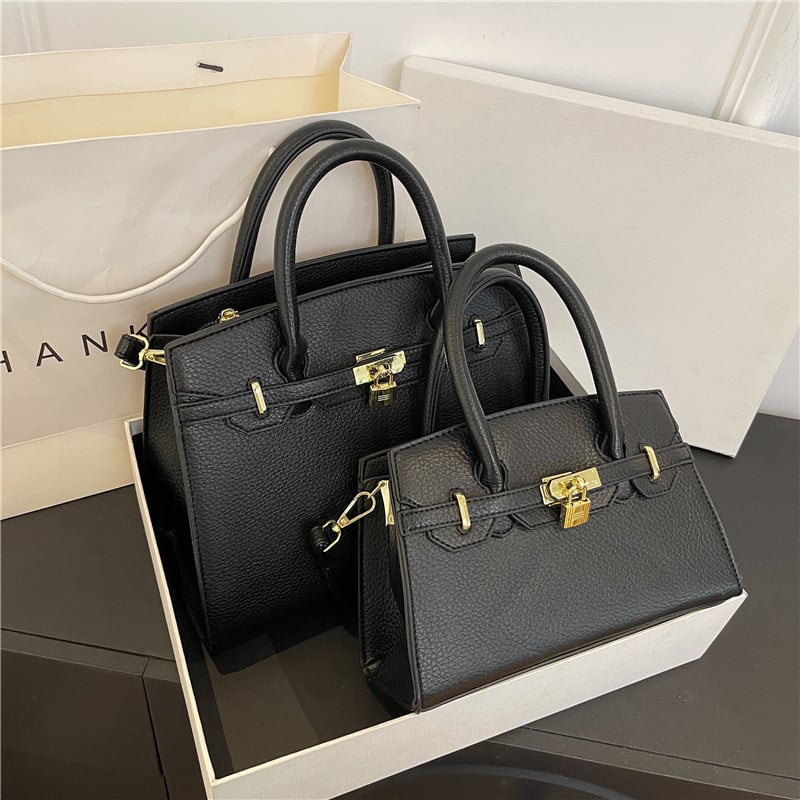 PU Kelly torba s lychee uzorkom i platinskim završetkom, velika zapremina, za rameni ili crossbody, žene