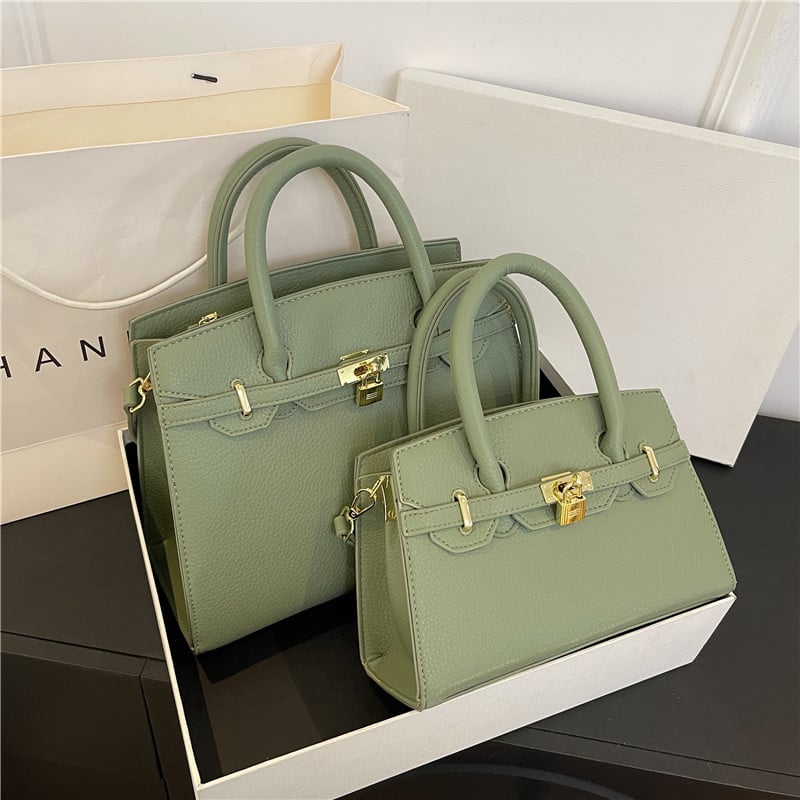 PU Kelly torba s lychee uzorkom i platinskim završetkom, velika zapremina, za rameni ili crossbody, žene