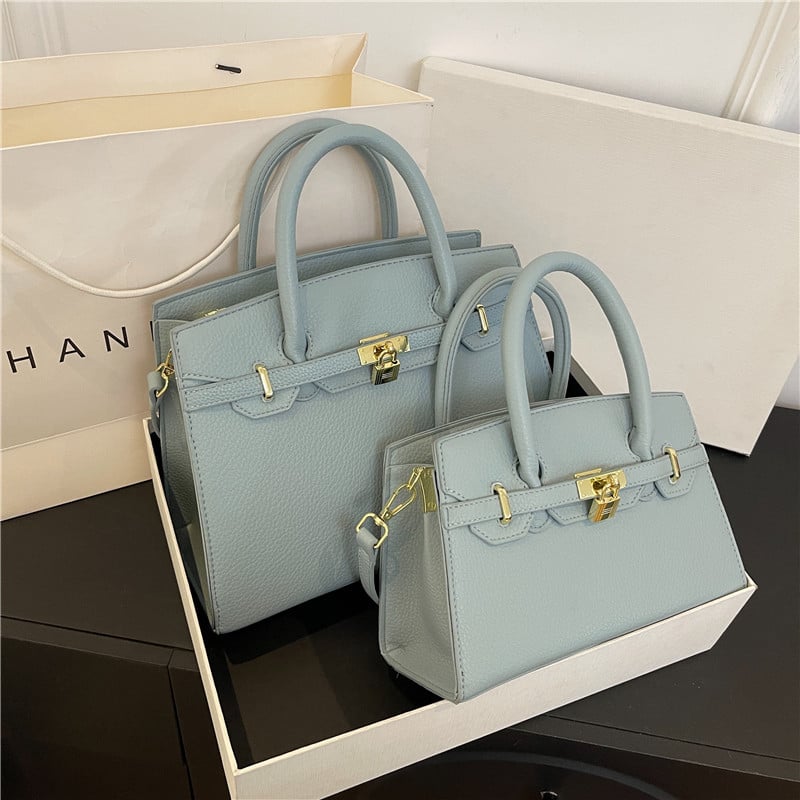PU Kelly torba s lychee uzorkom i platinskim završetkom, velika zapremina, za rameni ili crossbody, žene