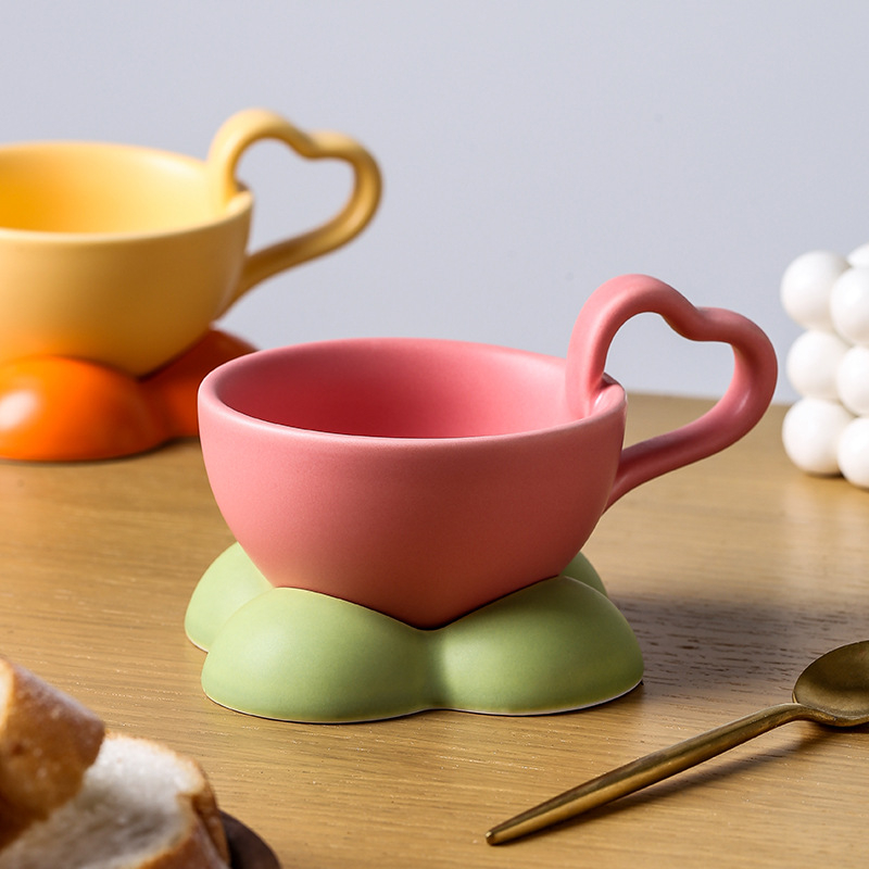 Set porțelan cafea cești și farfurioare, stil Nordic, cadou drăguț, ceramică de înaltă calitate