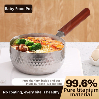 Oală Yukihira din titan pur, fără strat, All-in-One pentru hrana bebelușilor, oală mică pentru lapte, bucătărie sănătoasă