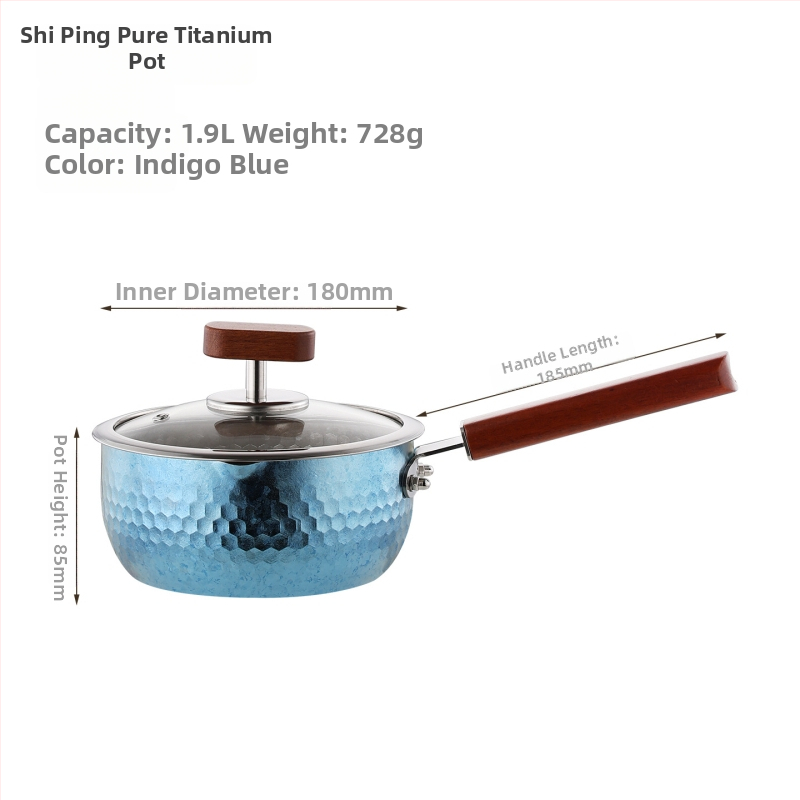 Oală Yukihira din titan pur, fără strat, All-in-One pentru hrana bebelușilor, oală mică pentru lapte, bucătărie sănătoasă