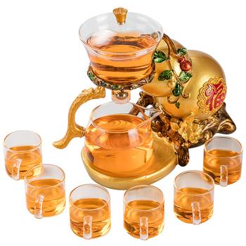Xinshunfa set de ceai gaiwan din ceramică și sticlă, rezistent la temperaturi înalte, stil național modern, cutie cadou