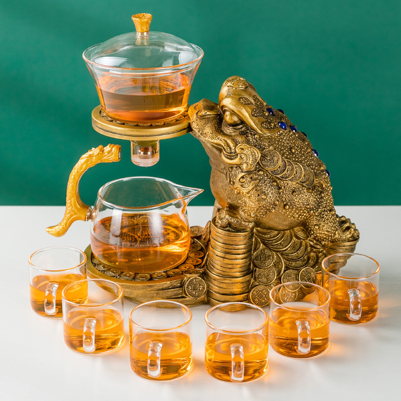 Xinshunfa set de ceai gaiwan din ceramică și sticlă, rezistent la temperaturi înalte, stil național modern, cutie cadou