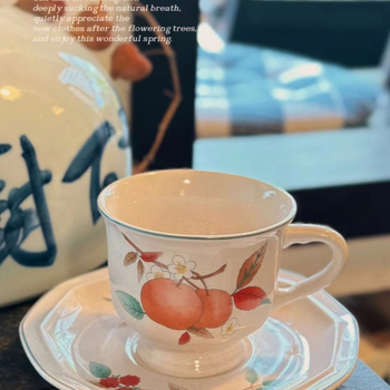 Set de cești de cafea și farfurioare în stil britanic, set vintage pentru ceai de după-amiază, veselă ceramică de înaltă calitate