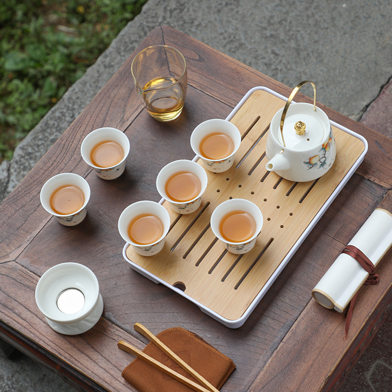 Set de ceai ceramic cu ceainic și cești – set complet portabil pentru exterior, cadou potrivit pentru clienți