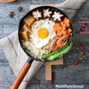 Oală de lapte din aluminiu, stil japonez, cu piatră Maifan ciocănită, capac din sticlă, antiaderent