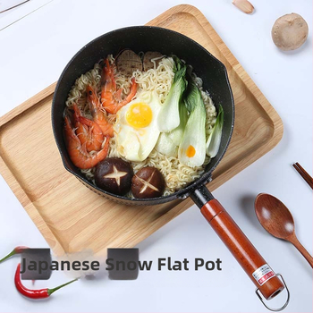 Oală de lapte din aluminiu, stil japonez, cu piatră Maifan ciocănită, capac din sticlă, antiaderent