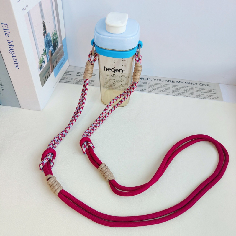 Bretea împletită lungă pentru sticle de apă, curea crossbody compatibilă cu cănile izolate Stanley, șnur pentru pahare cu gheață și inele pentru pahare