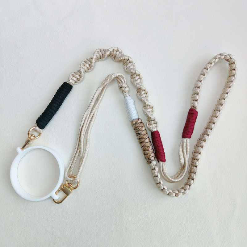 Bretea împletită lungă pentru sticle de apă, curea crossbody compatibilă cu cănile izolate Stanley, șnur pentru pahare cu gheață și inele pentru pahare