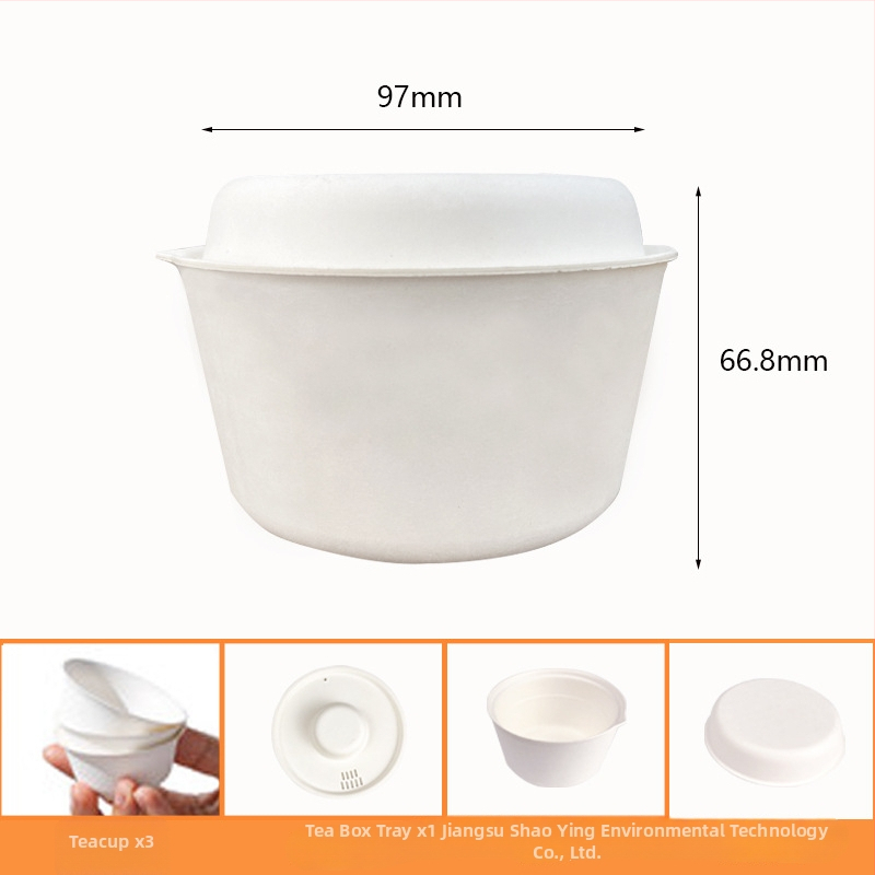 Set de ceai din bagasse, portabil și de unică folosință, stil Kung Fu, trusă de ceai de călătorie