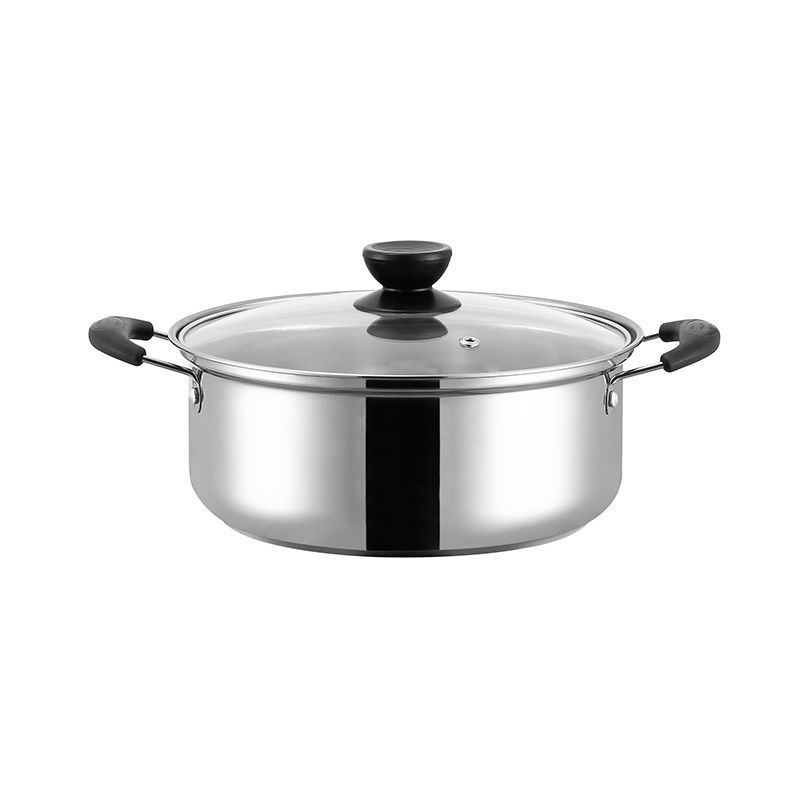 Oală din oțel inoxidabil pentru uz casnic, oală pentru supă și lapte, oală mică și practică pentru gătit supă și terci, compatibilă cu plite cu gaz și inducție, NG8