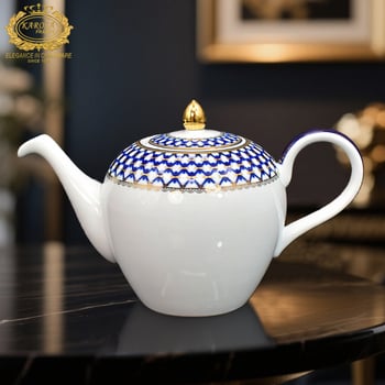 Ceainic din porțelan cu os Jingdezhen, set de ceai de înaltă calitate pentru ceai de după-amiază, cu cești și farfurioare