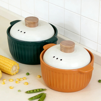 Oală ceramică pentru supe în stil Nordic, pentru uz casnic, potrivită pentru flacără deschisă și aragaz, rezistentă la temperaturi înalte, capacitate 3,1–4 L, cu capac