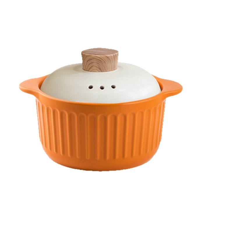 Oală ceramică pentru supe în stil Nordic, pentru uz casnic, potrivită pentru flacără deschisă și aragaz, rezistentă la temperaturi înalte, capacitate 3,1–4 L, cu capac