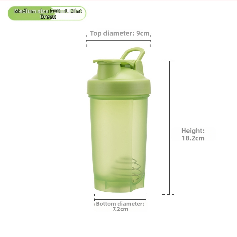 500 ml prenášací plastový pohár s držadlom, vhodný na šport a proteínový šejk