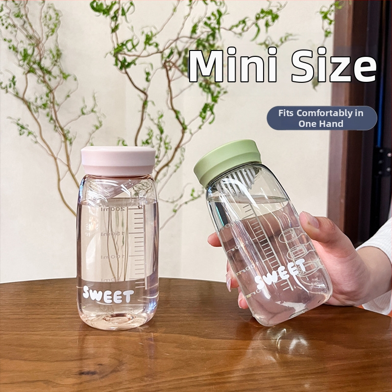 Mini pohár na vodu pre ženy, plastový pohár na priame pitie, čaj s kvetmi, neprepúšťa únik, s potlačou loga, široký spodok