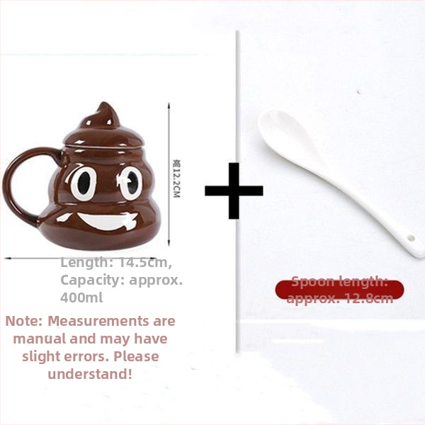 Keramický hrnček na kávu s tvarom výkalov – zábavný darček