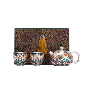 Ceainic din argint placat cu aur Dunhuang Xishi, set ceai cu un ceainic și două cești